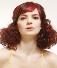 Casual Updo Medium Curly Hairstyle - click to view hairstyle information