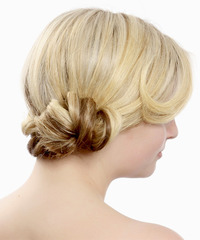 Casual Updo Long Straight Hairstyle - click to view hairstyle information