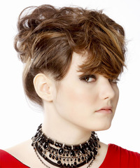 Formal Updo Medium Straight Hairstyle - click to view hairstyle information