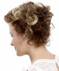 Formal Updo Medium Curly Hairstyle - click to view hairstyle information