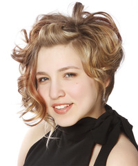 Casual Updo Medium Curly Hairstyle - click to view hairstyle information