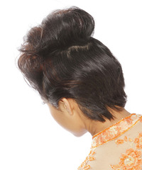 Casual Updo Long Straight Hairstyle - click to view hairstyle information