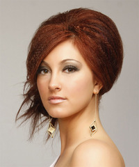 Casual Updo Long Straight Hairstyle - click to view hairstyle information