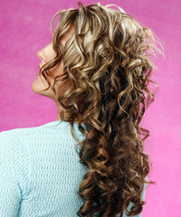 Formal Long Curly Hairstyle - click to view hairstyle information