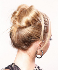 Casual Updo Long Straight Hairstyle - click to view hairstyle information