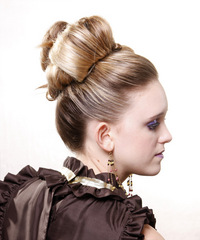 Formal Updo Long Straight Hairstyle - click to view hairstyle information