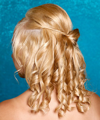 Formal Updo Medium Curly Hairstyle - click to view hairstyle information