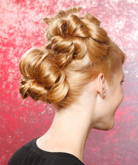 Formal Updo Long Curly Hairstyle - click to view hairstyle information