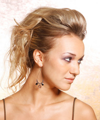 Casual Updo Long Straight Hairstyle - click to view hairstyle information