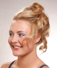 Formal Updo Long Curly Hairstyle - click to view hairstyle information