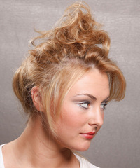 Casual Updo Long Curly Hairstyle - click to view hairstyle information