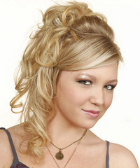 Formal Updo Long Curly Hairstyle - click to view hairstyle information
