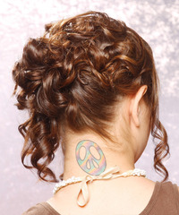 Formal Updo Long Curly Hairstyle - click to view hairstyle information