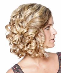 Formal Updo Medium Curly Hairstyle - click to view hairstyle information