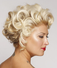 Formal Updo Medium Curly Hairstyle - click to view hairstyle information