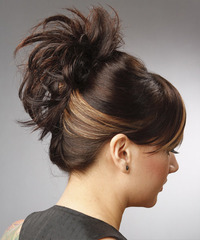 Casual Updo Long Straight Hairstyle - click to view hairstyle information