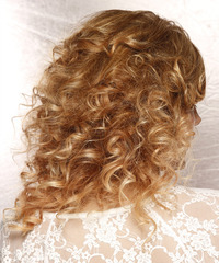 Formal Half Up Long Curly Hairstyle - click to view hairstyle information