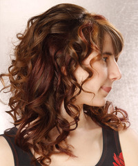 Formal Half Up Long Curly Hairstyle - click to view hairstyle information