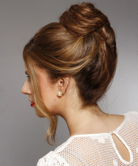Casual Updo Long Straight Hairstyle - click to view hairstyle information