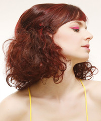Casual Updo Medium Curly Hairstyle - click to view hairstyle information