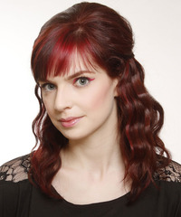Casual Updo Medium Curly Hairstyle - click to view hairstyle information