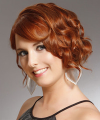 Formal Updo Medium Curly Hairstyle - click to view hairstyle information