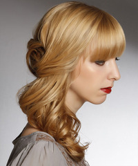 Formal Half Up Long Curly Hairstyle - click to view hairstyle information