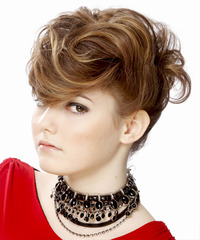 Formal Updo Medium Straight Hairstyle - click to view hairstyle information