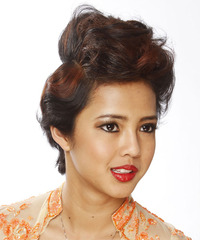Casual Updo Long Straight Hairstyle - click to view hairstyle information