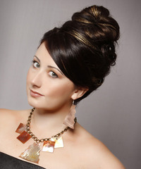 Formal Updo Long Straight Hairstyle - click to view hairstyle information