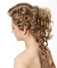 Formal Updo Long Curly Hairstyle - click to view hairstyle information