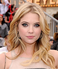 Ashley Benson Long Wavy Honey Blonde Hairstyle With Light Blonde Highlights