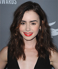 Lily Collins Hairstyle - click to view hairstyle information