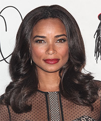 Rochelle Aytes Long Wavy Dark Chocolate Brunette Hairstyle