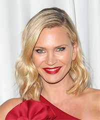 Natasha Henstridge Medium Wavy Formal Hairstyle - Golden Blonde Hair Color