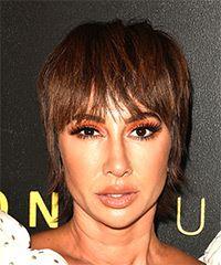 Jackie Cruz Short Straight Dark Chocolate Brunette Bob Haircut With