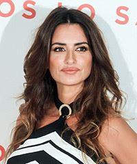 Penelope Cruz Long Wavy Dark Brunette And Blonde Two Tone Hairstyle