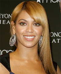 Beyonce Hairstyle With Side Swept Bangs Celebrity Hairstyles
