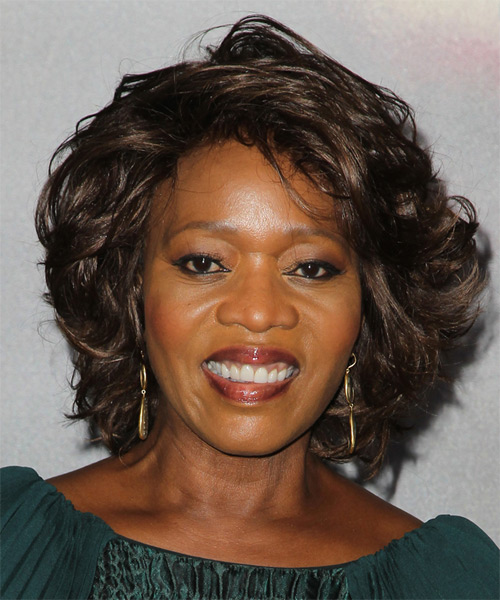 Alfre Woodard Short Wavy   Dark Chocolate Brunette