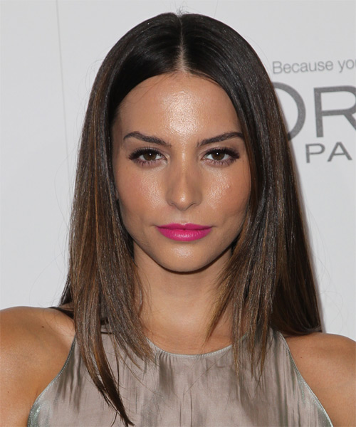 Genesis Rodriguez Long Straight Center-Parted Hairstyle