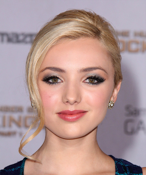 Peyton List Long Straight    Blonde  Updo Hairstyle