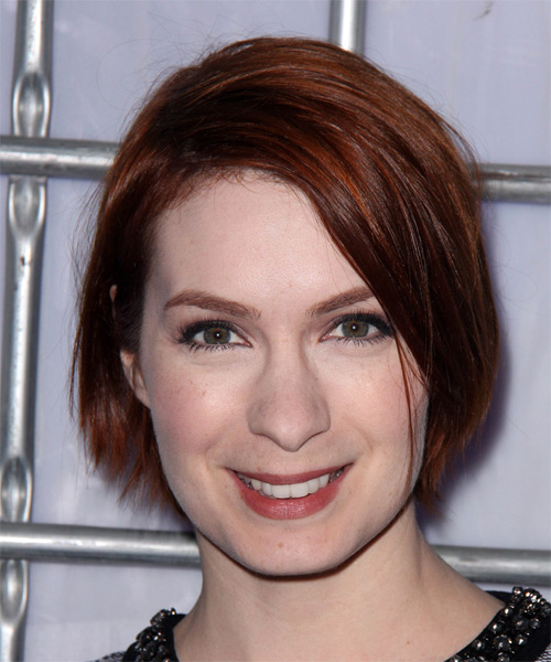 Felicia Day Medium Straight    Red   Hairstyle