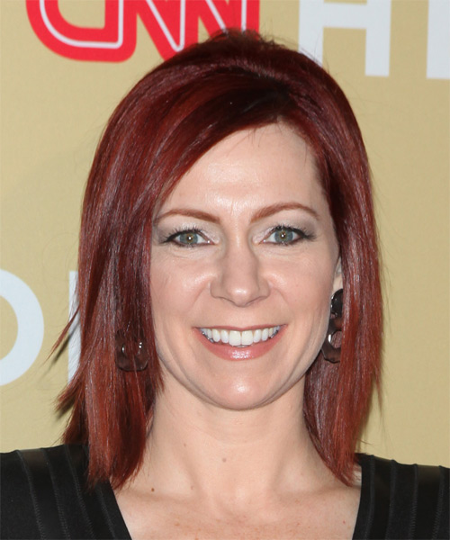 Carrie Preston Medium Straight Side Parted Hairstyle