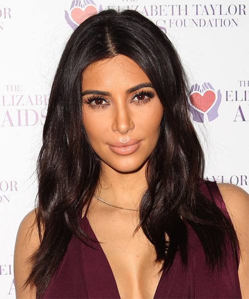 Kim Kardashian Long Straight   Dark Chocolate Brunette   Hairstyle