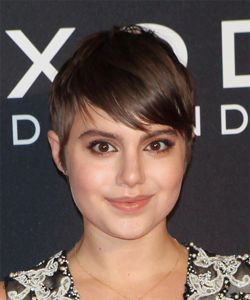 Sami Gayle Short Straight   Chocolate   Hairstyle with Side Swept Bangs