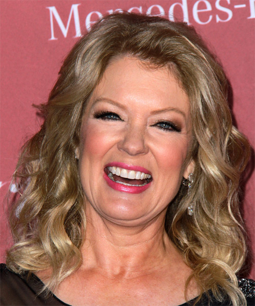 Mary Hart Medium Wavy    Blonde   Hairstyle