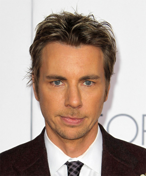 Dax Shepard Short Straight    Brunette   Hairstyle   with Light Blonde Highlights