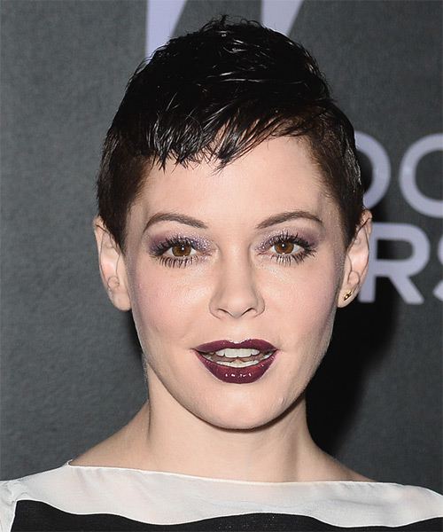 Rose McGowan Short Straight Hairstyle.