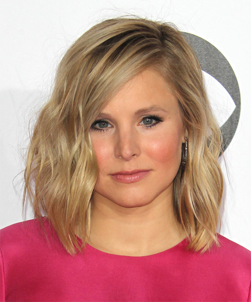 Kristen Bell Medium Wavy   Dark Blonde     with Light Blonde Highlights