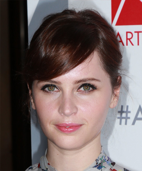 Felicity Jones Long Straight    Brunette  Updo